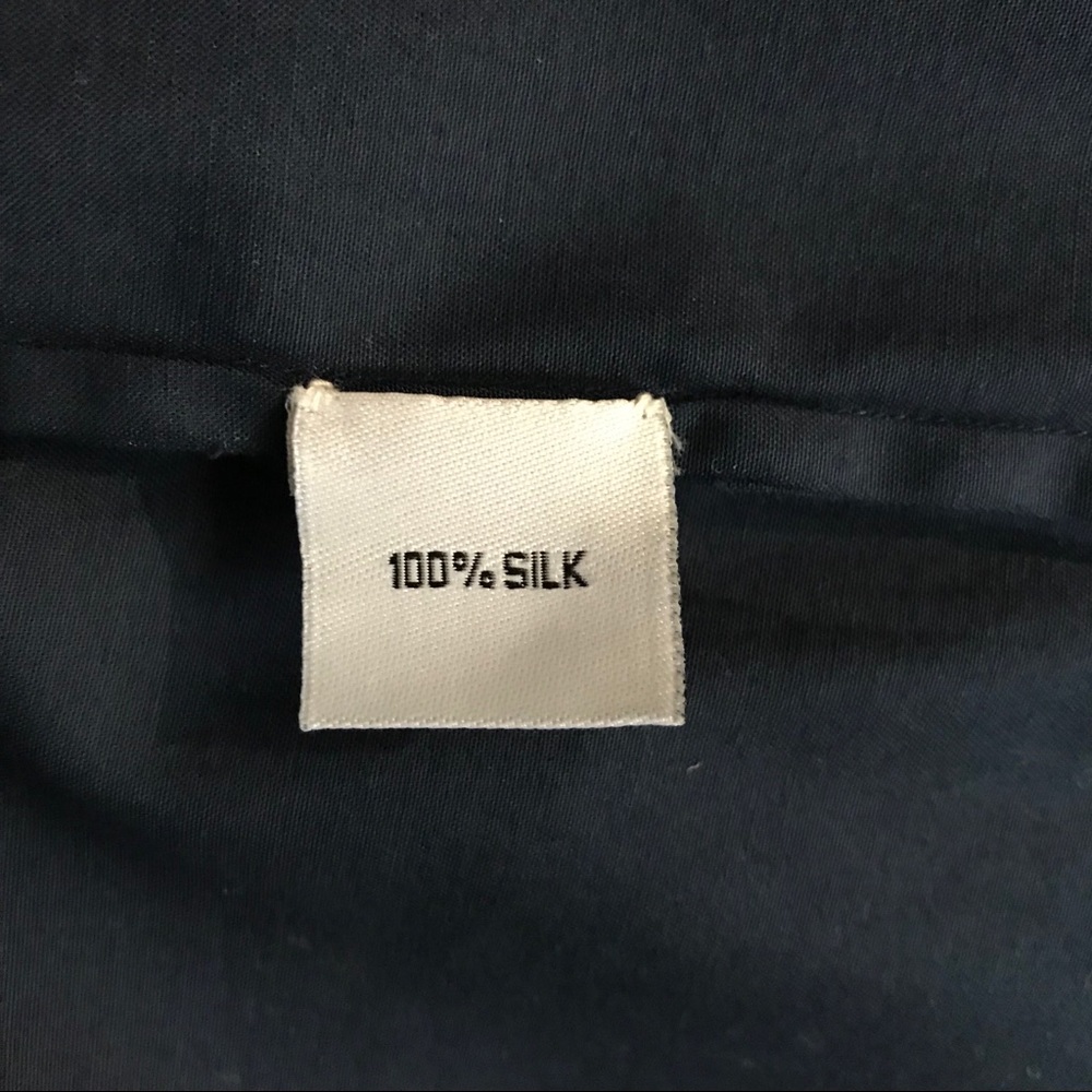 [Alice Roi] Silk Navy Blue Button Down Shirt - Picture 7 of 7